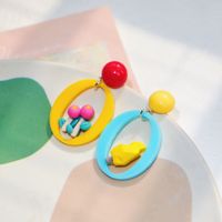 1 Pair Simple Style Star Flower Plastic Resin Drop Earrings sku image 2