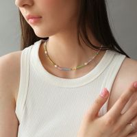 Casual Sweet Color Block 304 Stainless Steel Freshwater Pearl Glass Handmade Women's Choker main image 4
