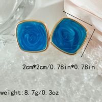 1 Pair Casual Sweet Korean Style Round Leaves Enamel 304 Stainless Steel 14K Gold Plated Drop Earrings sku image 1