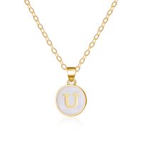 Wholesale Jewelry Casual Simple Style Letter Alloy Enamel Plating Pendant Necklace sku image 21
