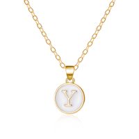 Wholesale Jewelry Casual Simple Style Letter Alloy Enamel Plating Pendant Necklace sku image 25