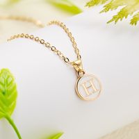 Wholesale Jewelry Casual Simple Style Letter Alloy Enamel Plating Pendant Necklace main image 4