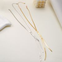 Copper Simple Style Tassel Plating Solid Color Pendant Necklace main image 6