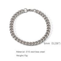 Simple Style Solid Color 316 Stainless Steel  Plating Unisex Bracelets sku image 3
