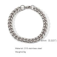 Simple Style Solid Color 316 Stainless Steel  Plating Unisex Bracelets sku image 14