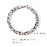 Simple Style Solid Color 316 Stainless Steel  Plating Unisex Bracelets sku image 5