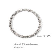 Simple Style Solid Color 316 Stainless Steel  Plating Unisex Bracelets sku image 1