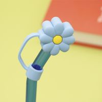 Cute Flower Silica Gel Straw Decorative Cap 1 Piece sku image 2