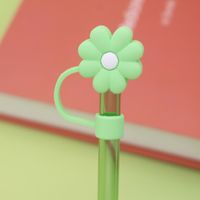 Cute Flower Silica Gel Straw Decorative Cap 1 Piece sku image 4