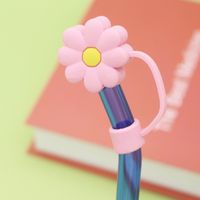 Cute Flower Silica Gel Straw Decorative Cap 1 Piece sku image 5