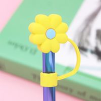Cute Flower Silica Gel Straw Decorative Cap 1 Piece sku image 9