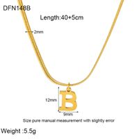 304 Stainless Steel 18K Gold Plated Simple Style Polishing Letter Pendant Necklace main image 3