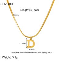 304 Stainless Steel 18K Gold Plated Simple Style Polishing Letter Pendant Necklace sku image 3