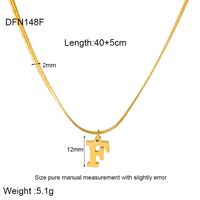 304 Stainless Steel 18K Gold Plated Simple Style Polishing Letter Pendant Necklace sku image 5