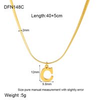 304 Stainless Steel 18K Gold Plated Simple Style Polishing Letter Pendant Necklace sku image 2