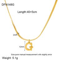 304 Stainless Steel 18K Gold Plated Simple Style Polishing Letter Pendant Necklace sku image 6