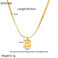 304 Stainless Steel 18K Gold Plated Simple Style Polishing Letter Pendant Necklace sku image 4