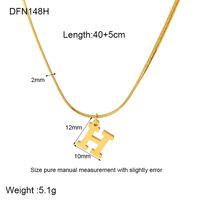 304 Stainless Steel 18K Gold Plated Simple Style Polishing Letter Pendant Necklace sku image 7
