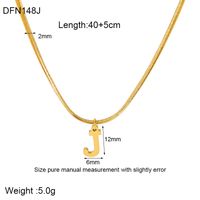 304 Stainless Steel 18K Gold Plated Simple Style Polishing Letter Pendant Necklace sku image 9