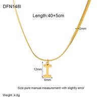 304 Stainless Steel 18K Gold Plated Simple Style Polishing Letter Pendant Necklace sku image 8