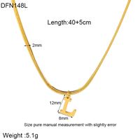 304 Stainless Steel 18K Gold Plated Simple Style Polishing Letter Pendant Necklace sku image 11