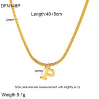 304 Stainless Steel 18K Gold Plated Simple Style Polishing Letter Pendant Necklace sku image 16