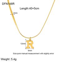 304 Stainless Steel 18K Gold Plated Simple Style Polishing Letter Pendant Necklace sku image 17