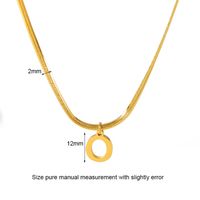 304 Stainless Steel 18K Gold Plated Simple Style Polishing Letter Pendant Necklace sku image 14