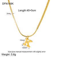 304 Stainless Steel 18K Gold Plated Simple Style Polishing Letter Pendant Necklace sku image 10