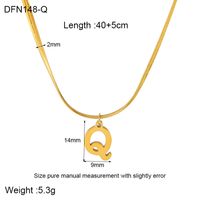 304 Stainless Steel 18K Gold Plated Simple Style Polishing Letter Pendant Necklace sku image 15