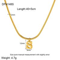 304 Stainless Steel 18K Gold Plated Simple Style Polishing Letter Pendant Necklace sku image 18
