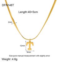 304 Stainless Steel 18K Gold Plated Simple Style Polishing Letter Pendant Necklace sku image 19