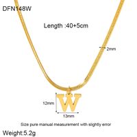 304 Stainless Steel 18K Gold Plated Simple Style Polishing Letter Pendant Necklace sku image 22