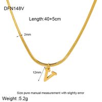 304 Stainless Steel 18K Gold Plated Simple Style Polishing Letter Pendant Necklace sku image 21