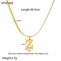 304 Stainless Steel 18K Gold Plated Simple Style Polishing Letter Pendant Necklace sku image 25