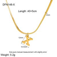 304 Stainless Steel 18K Gold Plated Simple Style Polishing Letter Pendant Necklace sku image 23
