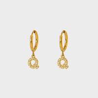 1 Pair IG Style Simple Style Letter Plating Inlay 304 Stainless Steel Zircon 14K Gold Plated Drop Earrings sku image 16