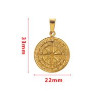 1 Piece 22*33mm 304 Stainless Steel Compass Hammered Pendant main image 2