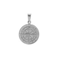 1 Piece 22*33mm 304 Stainless Steel Compass Hammered Pendant sku image 1