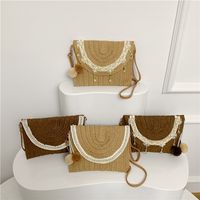 Women's Medium Straw Geometric Elegant Flip Cover Square Bag main image 3