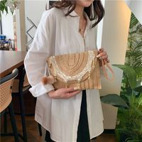 Women's Medium Straw Geometric Elegant Flip Cover Square Bag main image 1