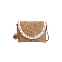 Women's Medium Straw Geometric Elegant Flip Cover Square Bag sku image 3