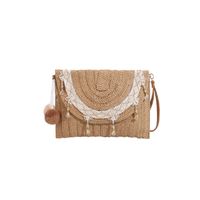 Women's Medium Straw Geometric Elegant Flip Cover Square Bag sku image 1