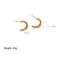 1 Pair Basic Simple Style Classic Style C Shape Polishing Plating 304 Stainless Steel 18K Gold Plated Hoop Earrings main image 3