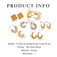 1 Pair Simple Style Classic Style Geometric Irregular Plating Arylic 18K Gold Plated Ear Studs main image 4