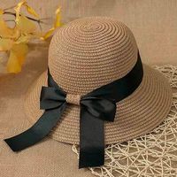 Women's Vacation Color Block Curved Eaves Sun Hat main image 4