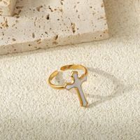 Elegant Classic Style Cross 304 Stainless Steel 18K Gold Plated Open Rings In Bulk main image 2