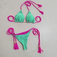 Femmes Couleur Unie Ensemble 2 Pièces Bikinis Maillots De Bain main image 1