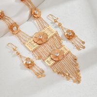 Simple Style Classic Style Flower Iron Inlay Zircon 18K Gold Plated Women's Jewelry Set main image 3