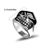 Hip-Hop Retro Punk Skull 304 Stainless Steel Polishing Men's Rings main image 2